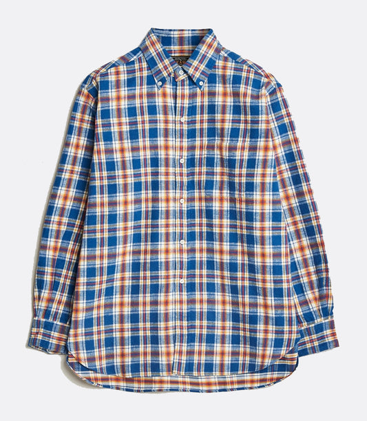 B+ BD BRUSHED FLANNEL SHIRT BLEU