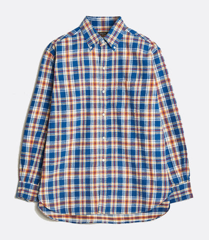 B+ BD BRUSHED FLANNEL SHIRT BLEU