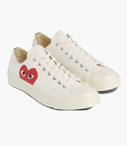 PLAY CDG X CONVERSE CHUCK TAYLOR'70-RED SOLE/LOW TOP/BLACK