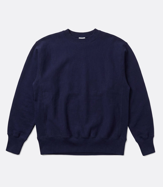 Crewneck sweater cross-knit 12OZ Navy