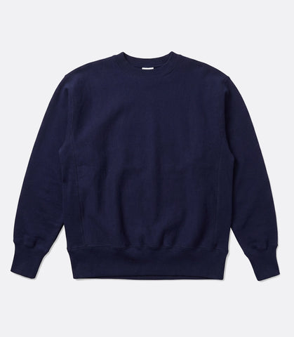 Crewneck sweater cross-knit 12OZ Navy