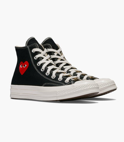 PLAY CDG X CONVERSE CHUCK TAYLOR'70-RED SOLE/LOW TOP/BLACK