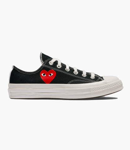 PLAY CDG X CONVERSE CHUCK TAYLOR'70-RED SOLE/LOW TOP/BLACK