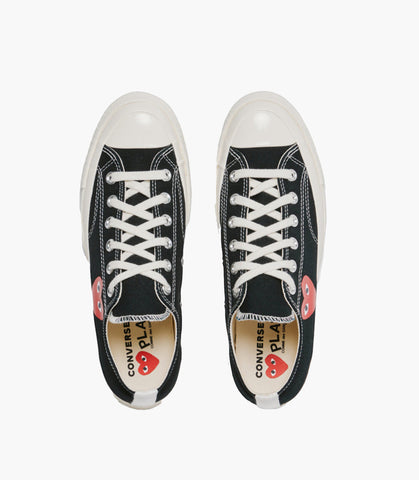 PLAY CDG X CONVERSE CHUCK TAYLOR'70-RED SOLE/LOW TOP/BLACK