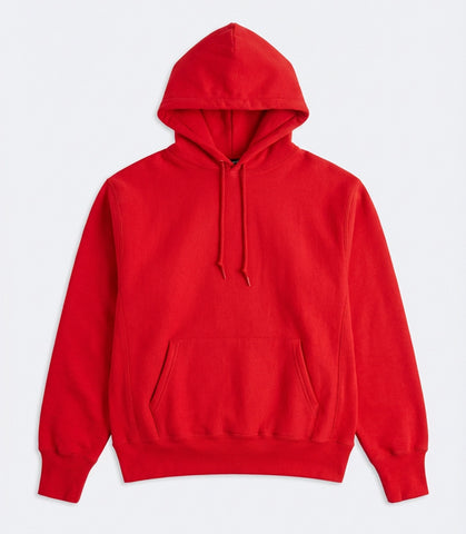 Hooded sweater cross-knit Red