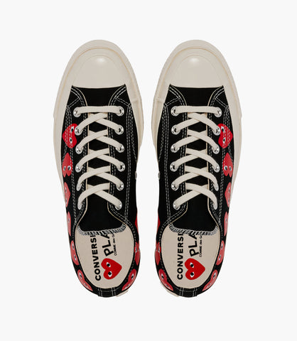 PLAY CDG X CONVERSE CHUCK TAYLOR'70-RED SOLE/LOW TOP/BLACK