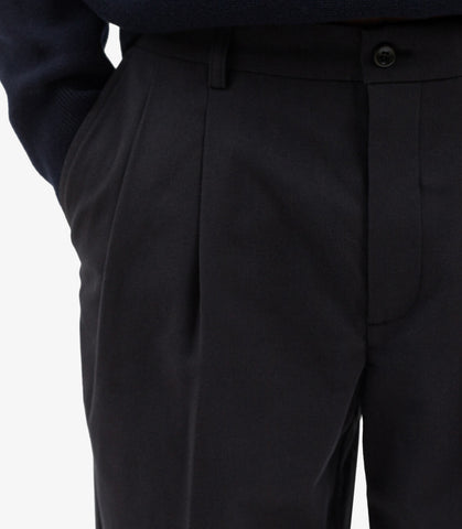 BENN RELAXED COTTON WOOL TWILL PANT BLACK