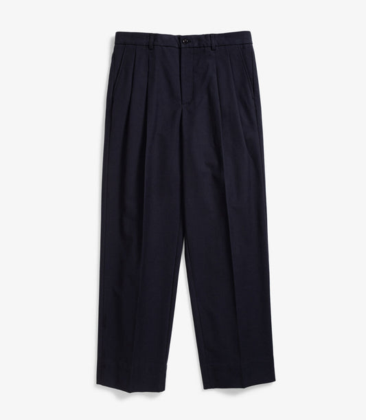 BENN RELAXED COTTON WOOL TWILL PANT DARK NAVY