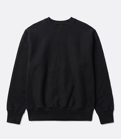 Crewneck sweater cross-knit 12OZ Black