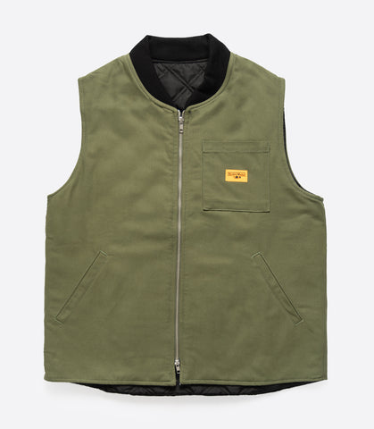 PADDED WORK VEST JACKET OLIVE